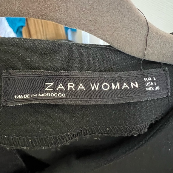 ZARA Woman Black Long Sleeve Zip Pocket Bodycon Dress Stretch Size L - Picture 4 of 4